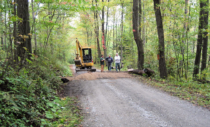 Repairing a road in Fairfield Township.